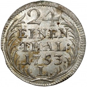 August III Sas, 1/24 Taler 1753 L / EDC, Leipzig