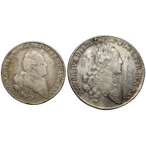 Ksawery, Gulden (2/3 talara) i półgulden 1764 EDC, Drezno (2szt)