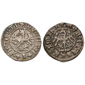 Casimir IV Jagiellonian and Jan Olbracht, Cracow half-penny - set (2pcs)