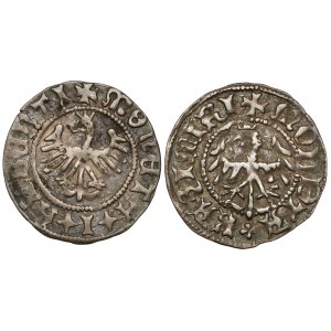 Kazimierz IV Jagiellończyk a Jan Olbracht, półgrosz Kraków - sada (2 ks)