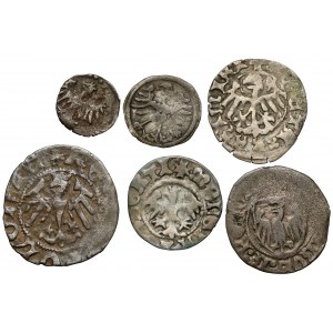 Ladislaus Jagiello - Casimir Jagiellon, from denarius to half-penny (6pc)