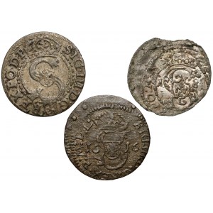 Sigismund III Vasa, Malbork, Vilnius shells 1596-1618 (3pcs)