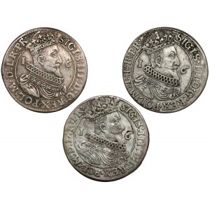 Sigismund III Vasa, Orty Gdansk 1623-1625, set (3pcs)