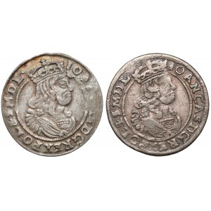 Jan II Kazimír, korunní šestipence 1666-1667 AT (2ks)