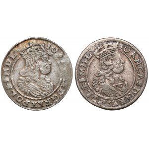John II Casimir, Crown Sixpence 1666-1667 AT (2pcs)