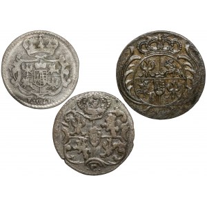 Augustus III Sas, from 3 halberds to 1/48 thaler, set (3pcs)