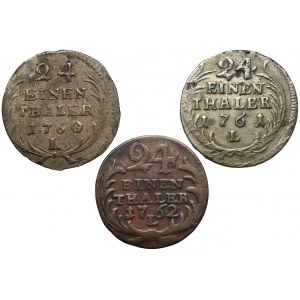 Augustus III Sas, 1/24 toliarov 1760-1762 Lipsko, sada (3 ks)