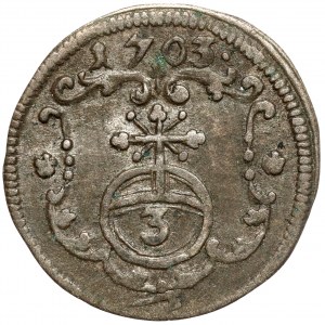 August II Silný, 3 haliere 1703 ILH, Drážďany