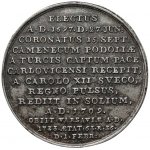 Medal SUITA królewska - August II Mocny - ODLEW w żeliwie