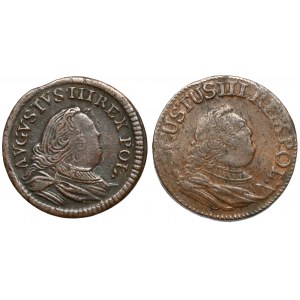 August III Saxon, Penny 1754-1755, set (2pc)