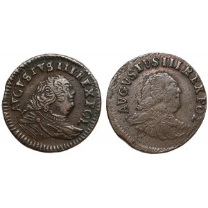 August III Sas, Grosz 1754-1755, zestaw (2szt)