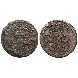 Augustus III Sas, mince 1754-1755, sada (2ks)