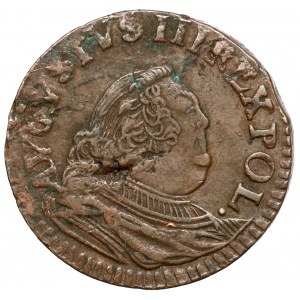 August III Saxon, Gubin 1755 penny - letter H