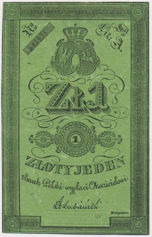 1 złoty 1831 - Łubieński - cienki papier