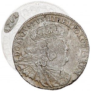 August III Sas, Leipzig zwei Zloty 1761 - 8 GR - sehr seltenes Jahr