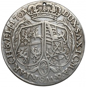 August II Silný, Gulden (2/3 thaler) 1703 ILH, Drážďany