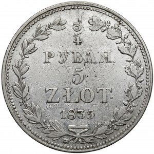3/4 ruble = 5 zlotys 1835 MW, Warsaw