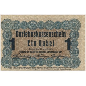 Poznan, 1 Rubel 1916 ''...erwirbt'', kleine Schrift