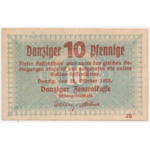 Gdańsk, 10 fenigów 1923 - październik