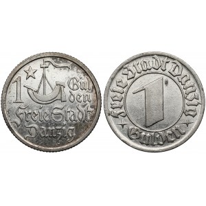 Danzig, 1 Gulden 1923 und 1932, Satz (2 Stück)