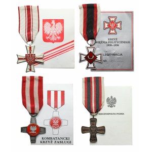 Third Republic, set of medals with ID cards (4pcs)