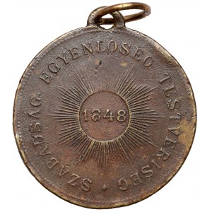 Maďarsko, medaila 1848 - Lajos Kossuth / Szabadsag Egyenloseg Testveriseg