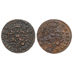 Poniatowski, 1767 and 1768 G pennies, Krakow (2pc)