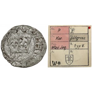 Ladislaus II Jagiello, Kraków halber Pfennig - Typ 19 - W‡-Marken - ex. Kalkowski