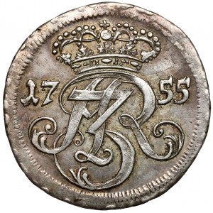 Augustus III Sas, Trojak Gdansk 1755 - CLEAR silver