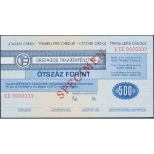 Węgry, Czek podróżniczy SPECIMEN 500 Forint