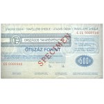 Maďarsko, cestovný šek SPECIMEN 500 forintov