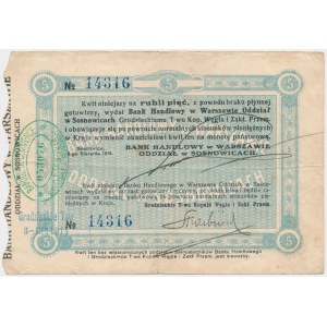 Sosnovice, Zeche Grodno T-wo, 5 Rubel 1914