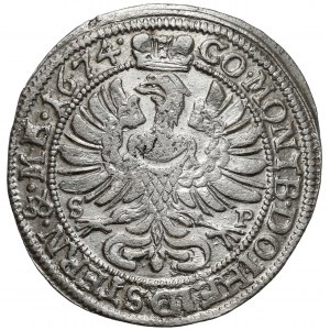 Slezsko, Sylvius Frederick, 6 krajcars 1674 SP, Olesnica