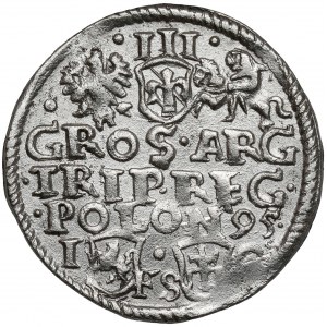 Zygmunt III Waza, Trojak Bydgoszcz 1595 - FS pod kulą