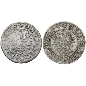 Sigismund III Vasa, Cracow penny 1608 and 1614, set (2pcs)