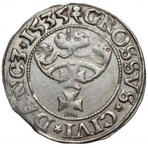 Žigmund I. Starý, gdanský groš 1535 - raný - pekný