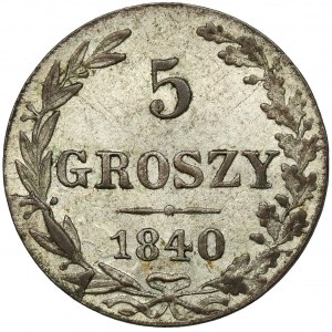 5 pennies 1840 MW - minted