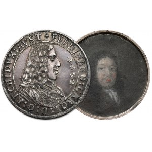 Rakúsko, Ferdinand Karol, Thaler 1652, Tirolsko - Schraubtaler - vzácne