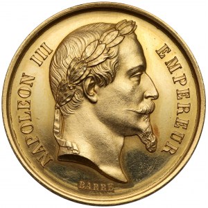 France, Napoleon III, Gold Medal - Ministere de l'agriculture - Moulins 1869