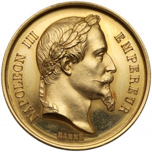 Francja, Napoleon III, Złoty medal - Ministere de l'agriculture - Moulins 1869