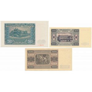 Satz Banknoten von 1941-48 (3 Stück)