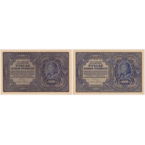 1,000 mkp 1919 - II Serja AW and III Serja B (2pcs)