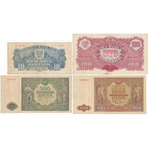 Zestaw banknotów polskich z lat 1944-1946 (4szt)