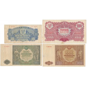 Sada poľských bankoviek 1944-1946 (4ks)
