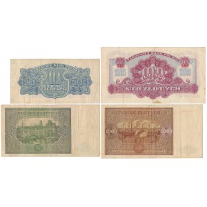 Zestaw banknotów polskich z lat 1944-1946 (4szt)