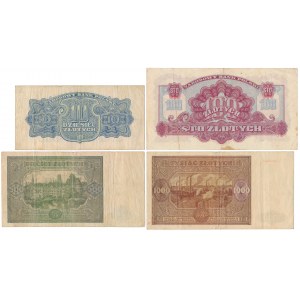 Sada polských bankovek 1944-1946 (4ks)
