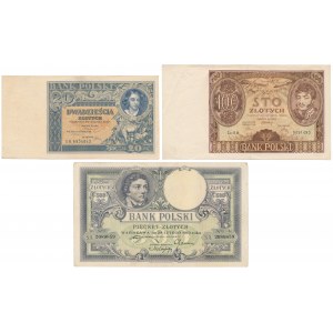 Zestaw banknotów polskich z lat 1919-1934 (3szt)