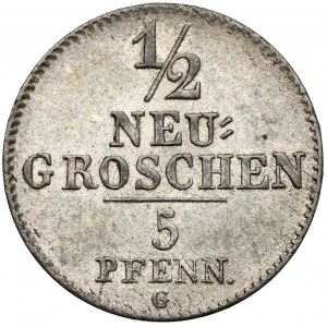 Saksonia, Fryderyk August II, 1/2 Neugroschen / 5 Fenigów 1841-G