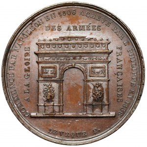 Francúzsko, medaila 1836 - Slávnostné otvorenie Víťazného oblúka v Paríži - sig. Vivier