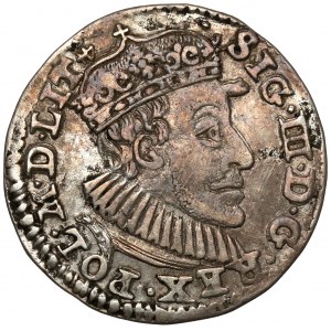 Sigismund III Vasa, Trojak Olkusz 1590 - Lewart in dekorativ